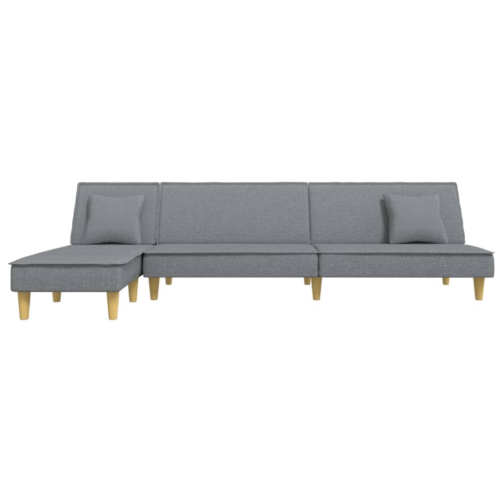 Divano Letto a L Grigio Chiaro 255x140x70 cm in Tessuto