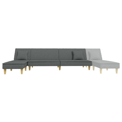 Divano Letto a L Grigio Scuro 255x140x70 cm in Tessuto