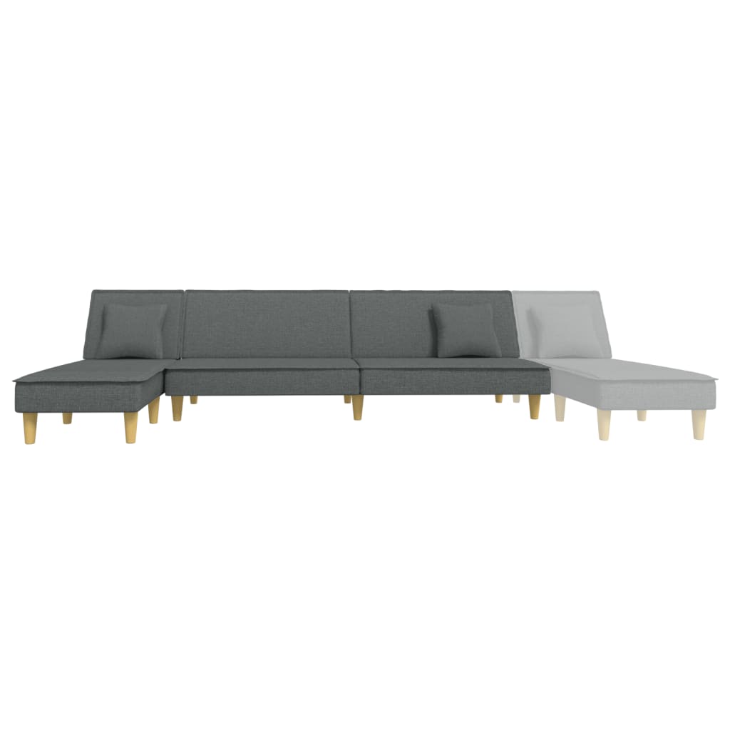 Divano Letto a L Grigio Scuro 255x140x70 cm in Tessuto - homemem39
