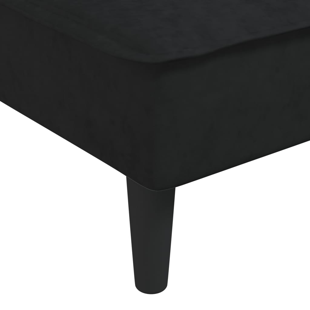 Divano Letto a L Nero 255x140x70 cm in Velluto