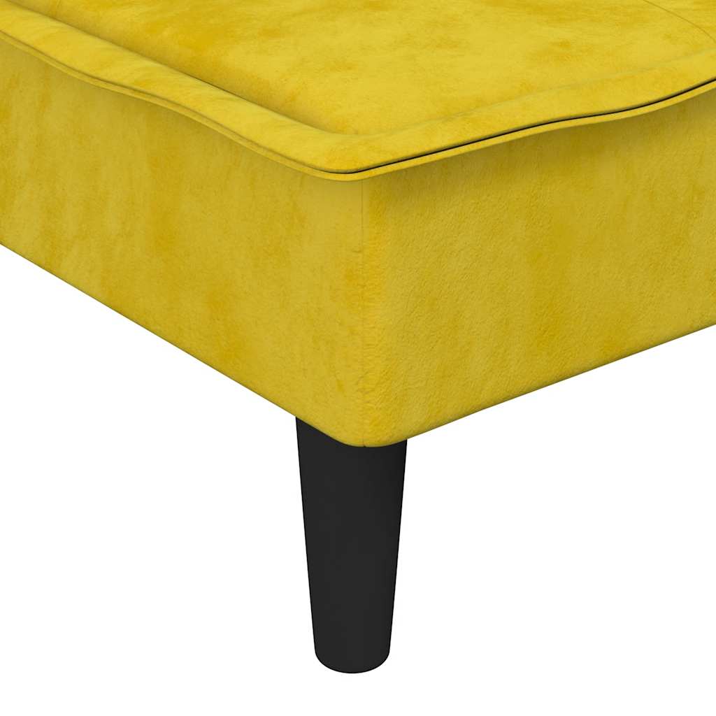 Divano Letto a L Giallo 255x140x70 cm in Velluto - homemem39