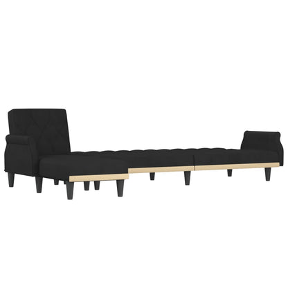 Divano Letto a L Nero 271x140x70 cm in Velluto