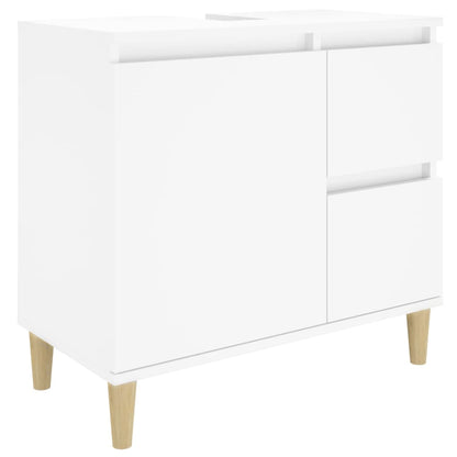 Set di Mobili da Bagno 3 pz Bianco in Legno Multistrato - homemem39