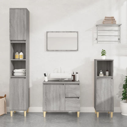 Set Mobili da Bagno 3 pz in legno multistrato