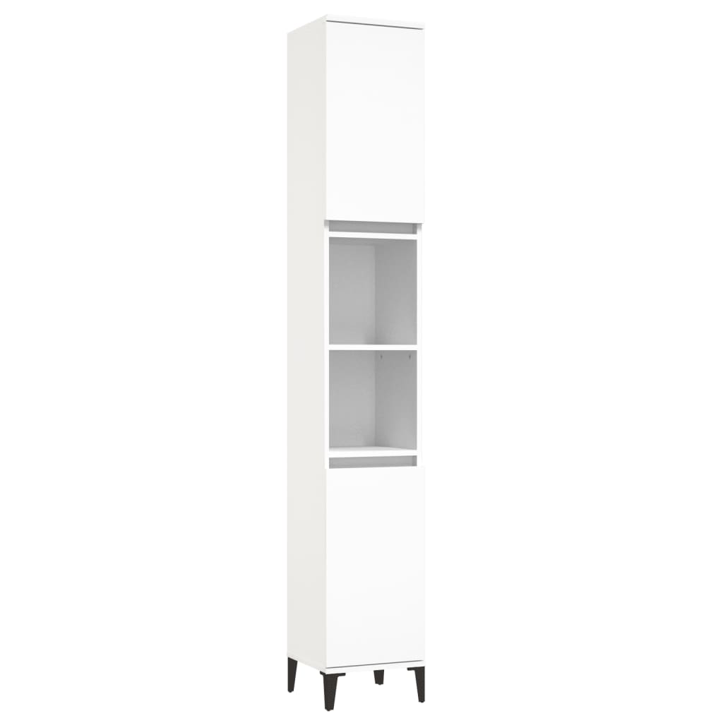 Set di Mobili da Bagno 3 pz Bianco in Legno Multistrato | homemem39