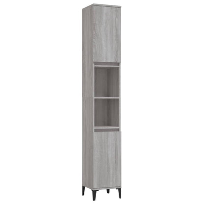Set Mobili da Bagno 3 pz Grigio Sonoma in Legno Multistrato | homemem39