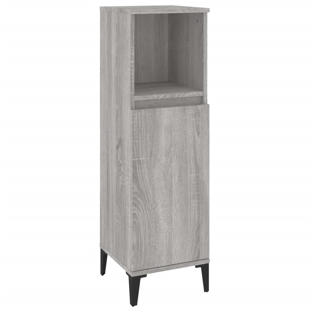 Set Mobili da Bagno 3 pz Grigio Sonoma in Legno Multistrato | homemem39