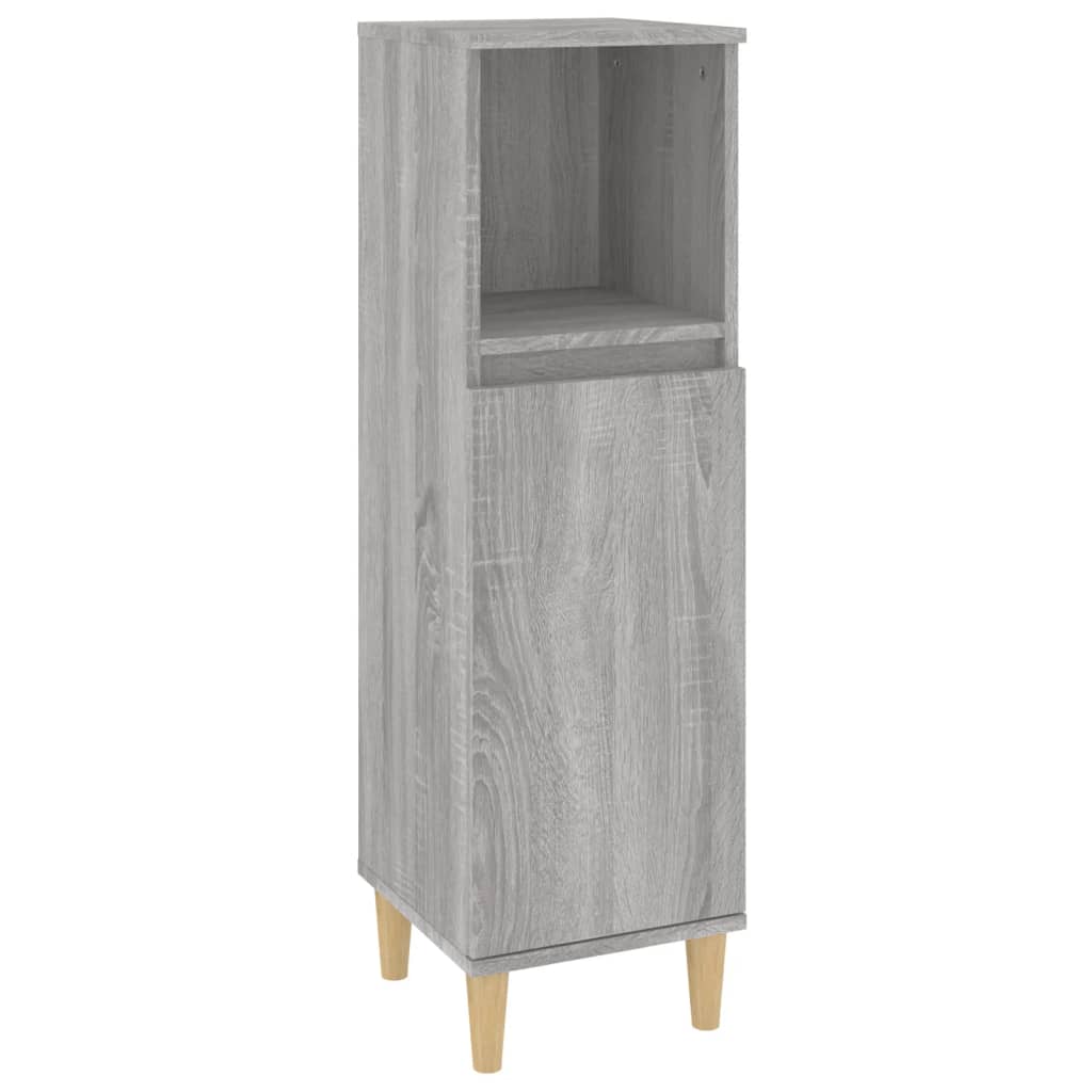 Set Mobili da Bagno 3 pz Grigio Sonoma in Legno Multistrato | homemem39