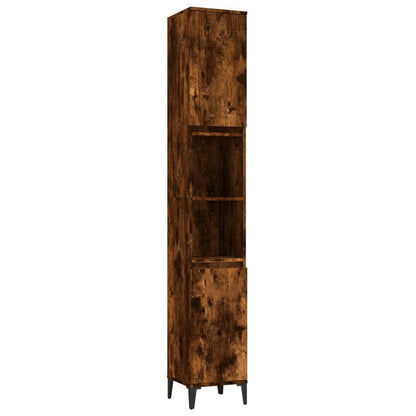 Set Mobili da Bagno 3 pz Rovere Fumo in Legno Multistrato | homemem39