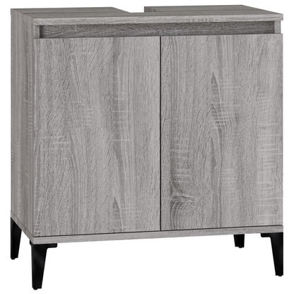 Set Mobili da Bagno 3 pz Grigio Sonoma in Legno Multistrato | homemem39