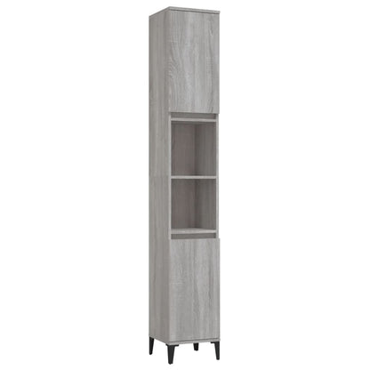 Set Mobili da Bagno 3 pz Grigio Sonoma in Legno Multistrato | homemem39