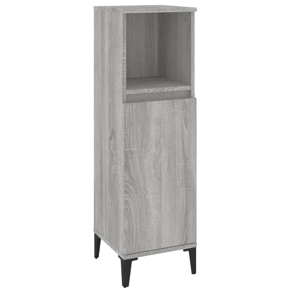 Set Mobili da Bagno 3 pz Grigio Sonoma in Legno Multistrato | homemem39