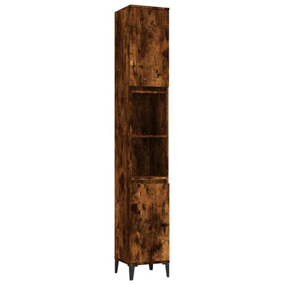 Set Mobili da Bagno 3 pz Rovere Fumo in Legno Multistrato | homemem39