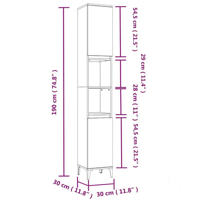 Set Mobili da Bagno 3 pz Rovere Fumo in Legno Multistrato