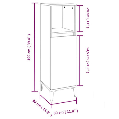 Set Mobili da Bagno 3 pz Rovere Fumo in Legno Multistrato