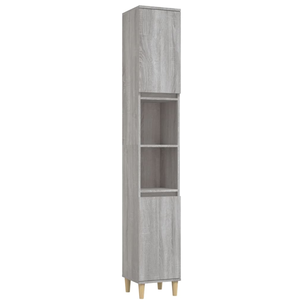 Set Mobili da Bagno 3 pz Grigio Sonoma in Legno Multistrato | homemem39