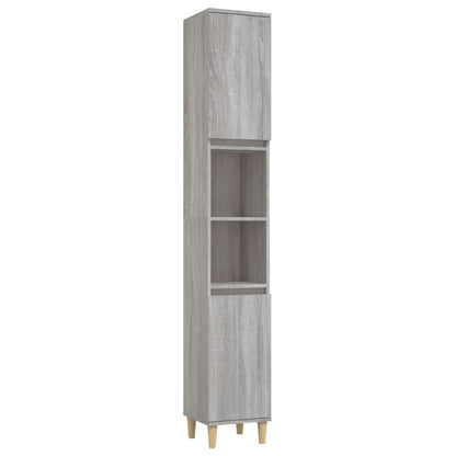 Set Mobili da Bagno 3 pz Grigio Sonoma in Legno Multistrato | homemem39