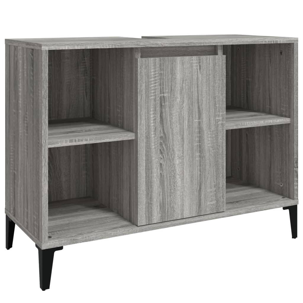 Set Mobili da Bagno 3 pz Grigio Sonoma in Legno Multistrato | homemem39