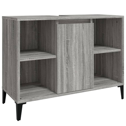 Set Mobili da Bagno 3 pz Grigio Sonoma in Legno Multistrato | homemem39