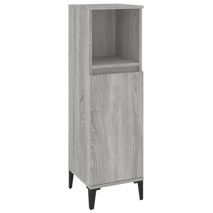 Set Mobili da Bagno 3 pz Grigio Sonoma in Legno Multistrato | homemem39