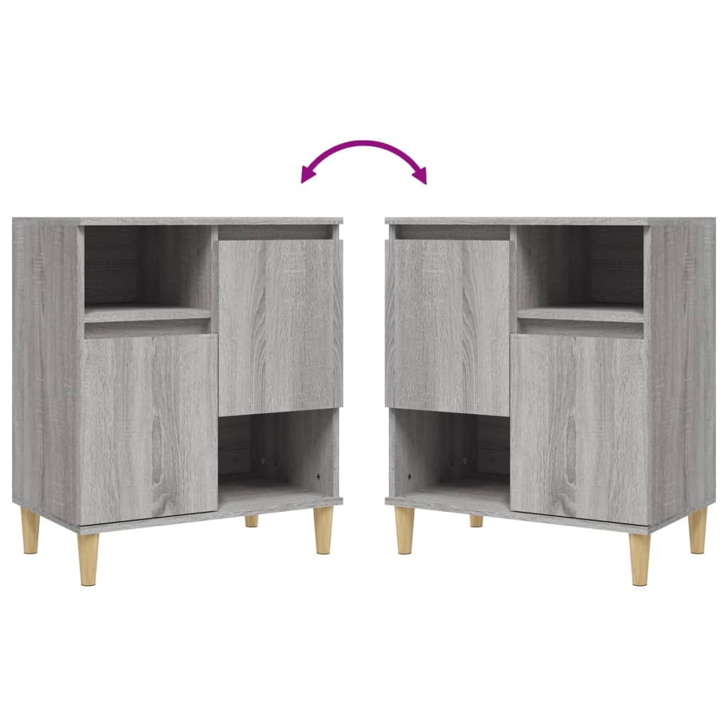 Credenze 2pz Grigio Sonoma 60x35x70 cm in Legno Multistrato