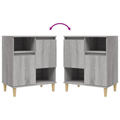 Credenze 2pz Grigio Sonoma 60x35x70 cm in Legno Multistrato