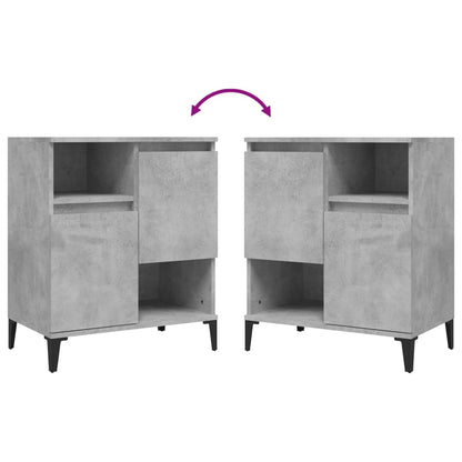 Credenze 2pz Grigio Cemento 60x35x70 cm in Legno Multistrato