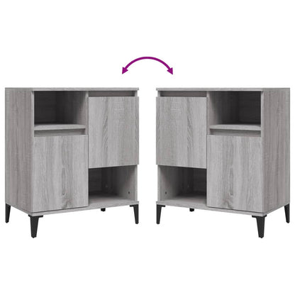 Credenze 2pz Grigio Sonoma 60x35x70 cm in Legno Multistrato