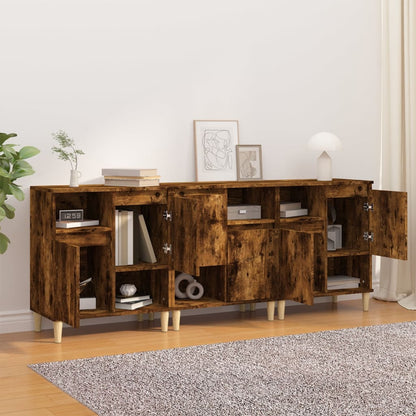 Credenze 3pz Rovere Fumo 60x35x70 cm in Legno Multistrato - homemem39