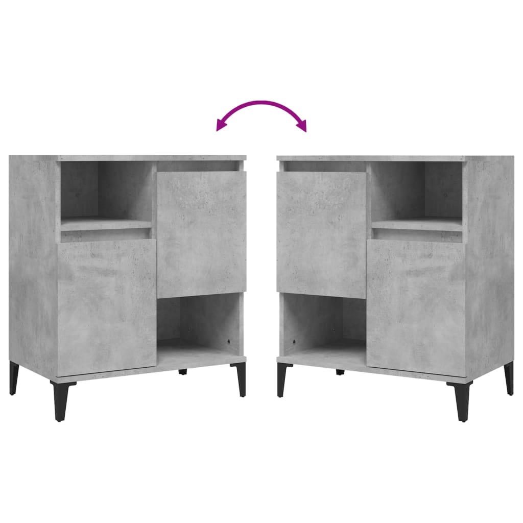 Credenze 3pz Grigio Cemento 60x35x70 cm in Legno Multistrato