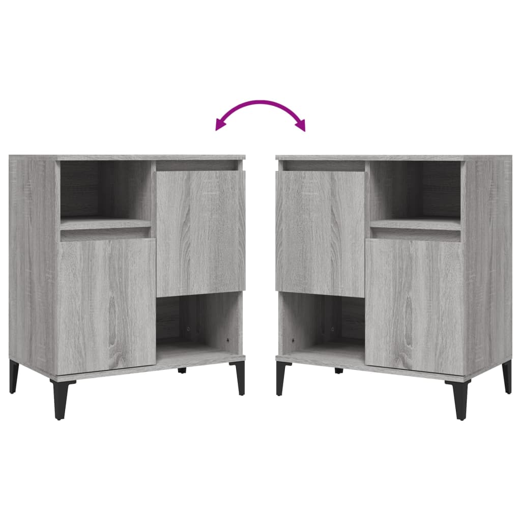 Credenze 3pz Grigio Sonoma 60x35x70 cm in Legno Multistrato