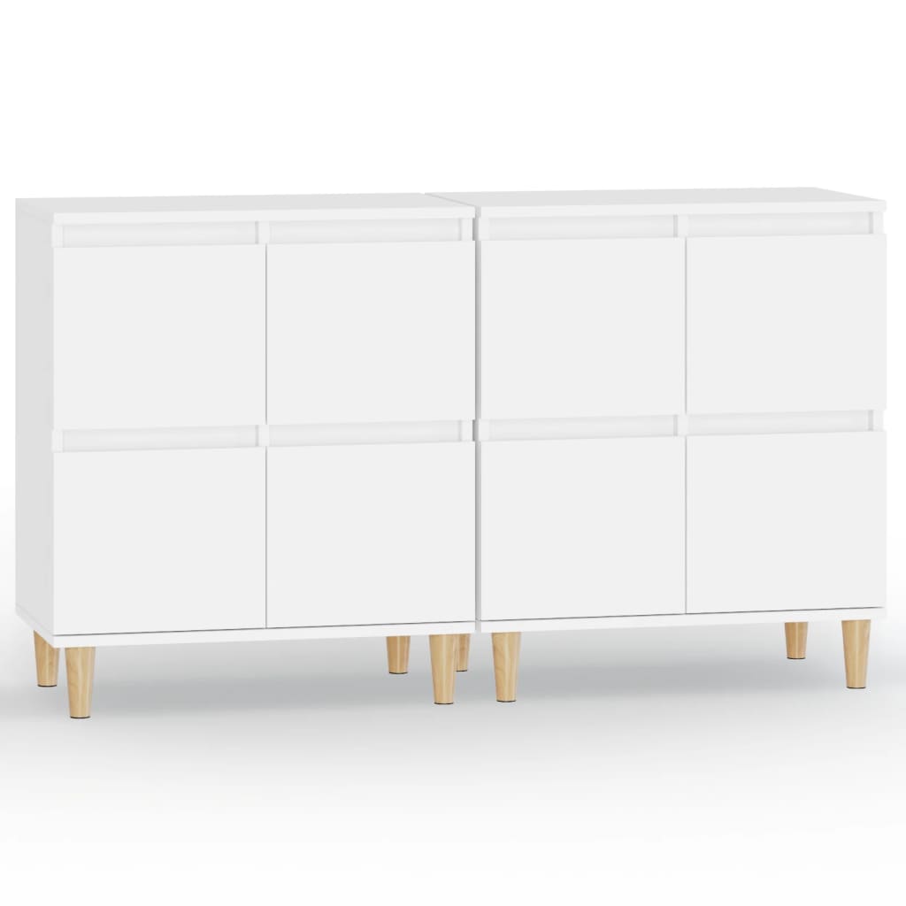 Credenze 2pz Bianche 60x35x70 cm in Legno Multistrato
