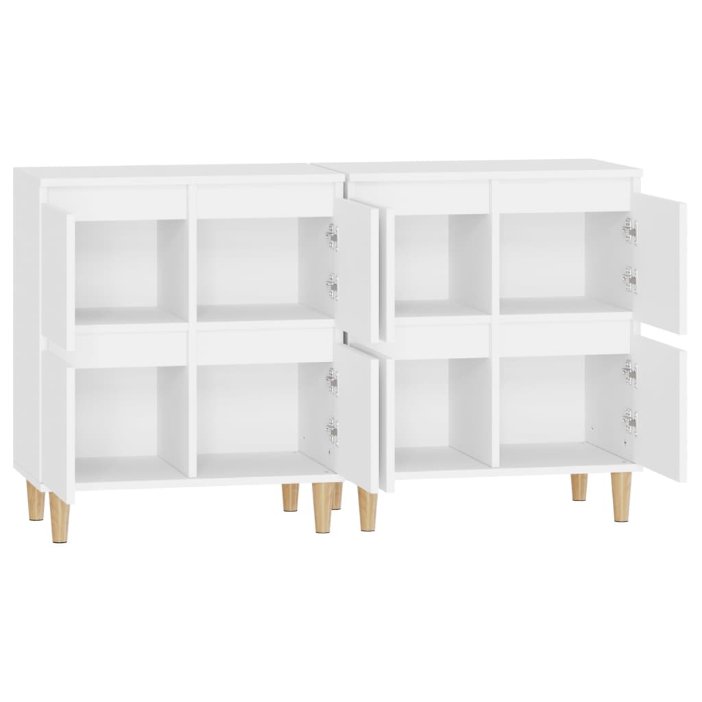 Credenze 2pz Bianche 60x35x70 cm in Legno Multistrato