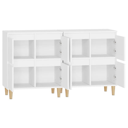 Credenze 2pz Bianche 60x35x70 cm in Legno Multistrato