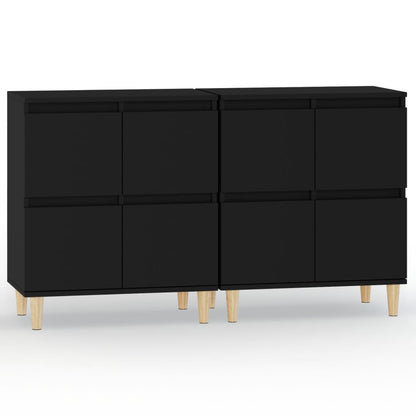 Credenze 2pz Nere 60x35x70 cm in Legno Multistrato