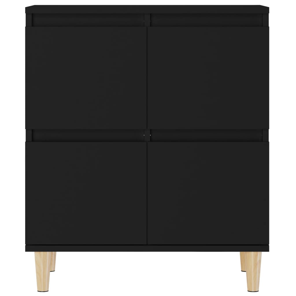 Credenze 2pz Nere 60x35x70 cm in Legno Multistrato