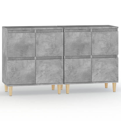 Credenze 2pz Grigio Cemento 60x35x70 cm in Legno Multistrato