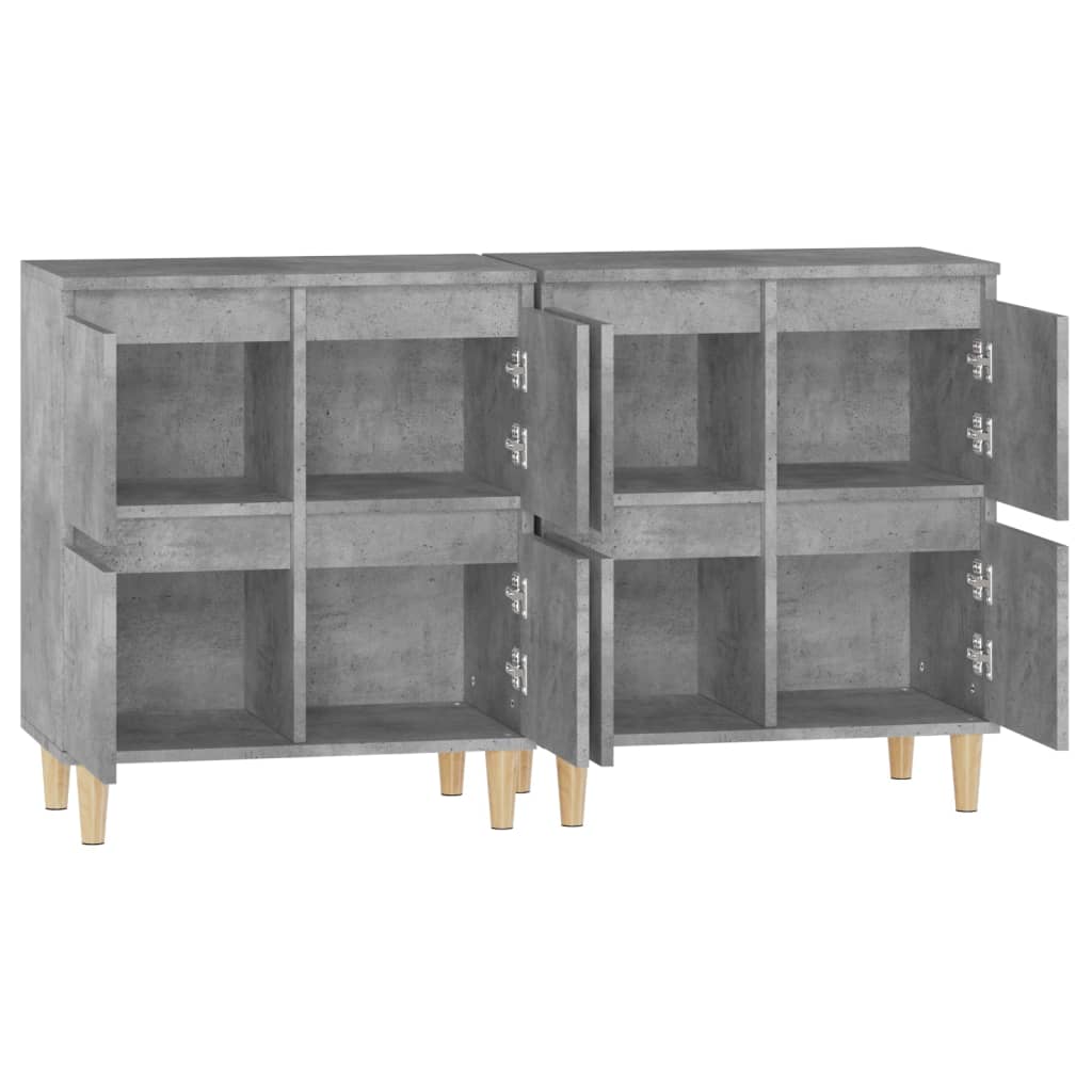Credenze 2pz Grigio Cemento 60x35x70 cm in Legno Multistrato