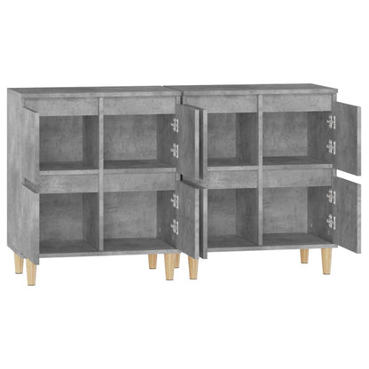Credenze 2pz Grigio Cemento 60x35x70 cm in Legno Multistrato