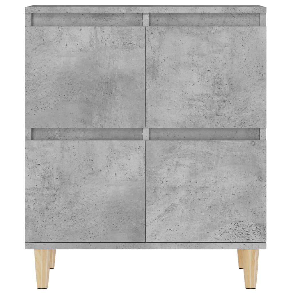 Credenze 2pz Grigio Cemento 60x35x70 cm in Legno Multistrato
