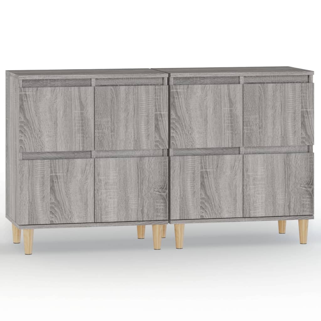 Credenze 2pz Grigio Sonoma 60x35x70 cm in Legno Multistrato