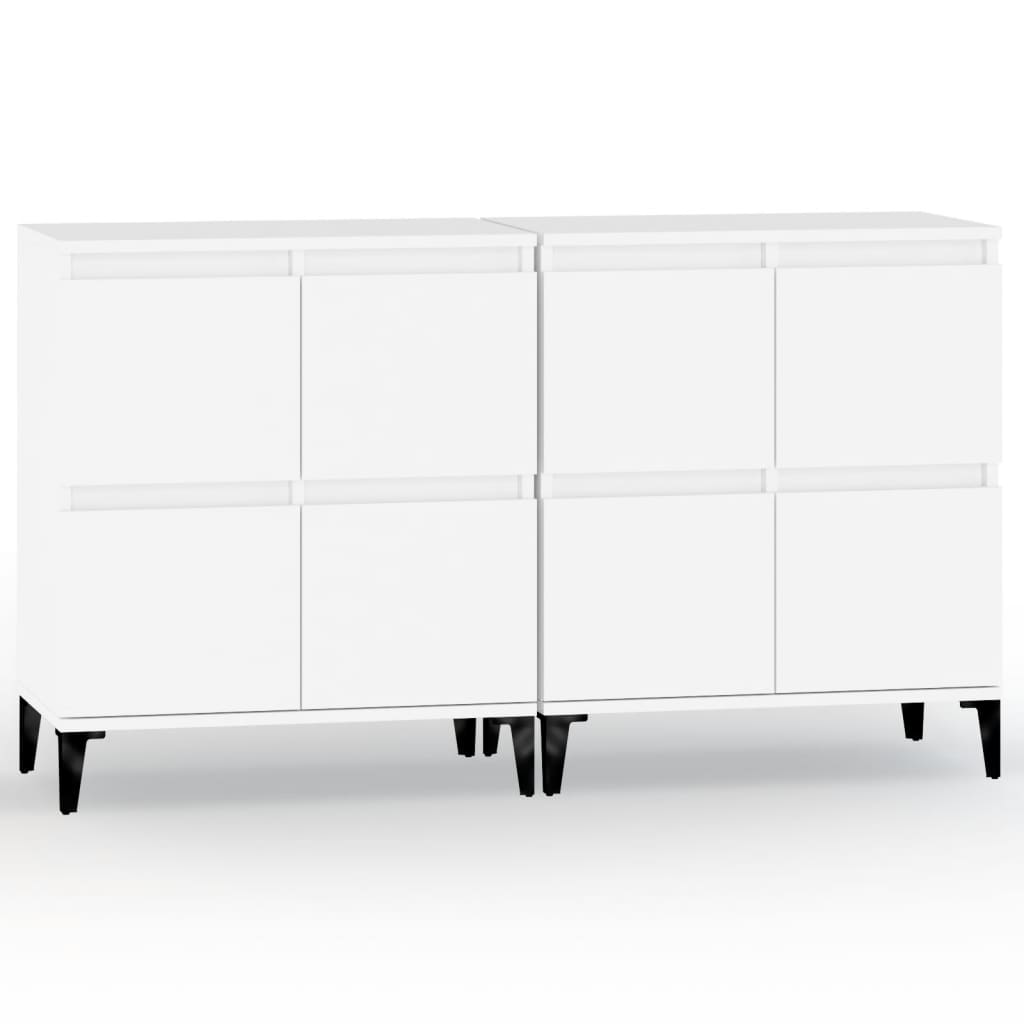 Credenze 2pz Bianche 60x35x70 cm in Legno Multistrato | homemem39