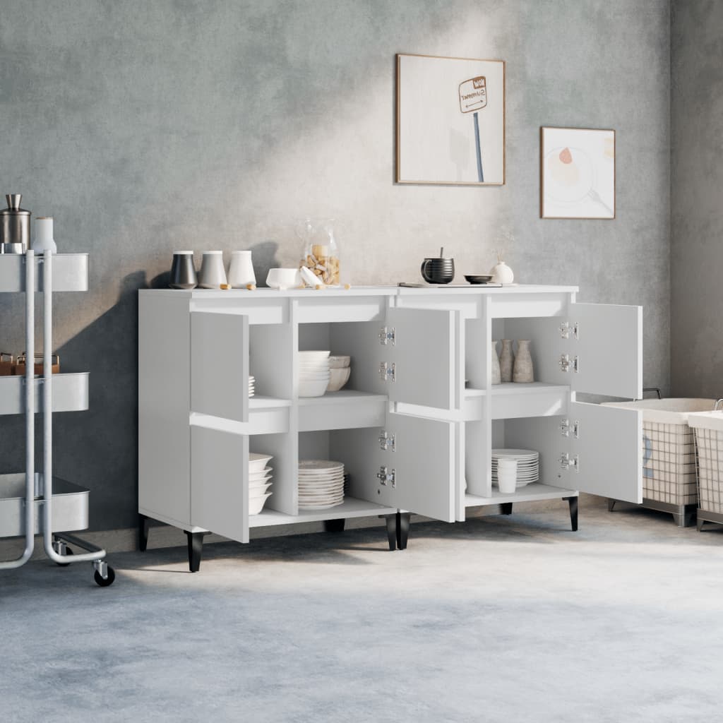 Credenze 2pz Bianche 60x35x70 cm in Legno Multistrato | homemem39