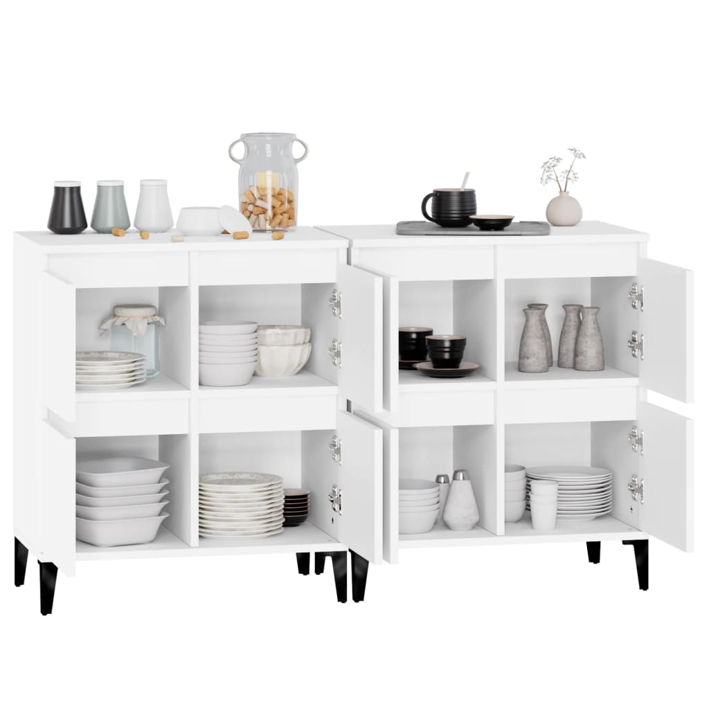 Credenze 2pz Bianche 60x35x70 cm in Legno Multistrato | homemem39