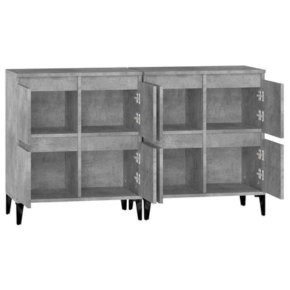 Credenze 2pz Grigio Cemento 60x35x70 cm in Legno Multistrato
