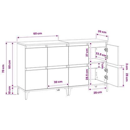 Credenze 2pz 60x35x70 cm in legno multistrato