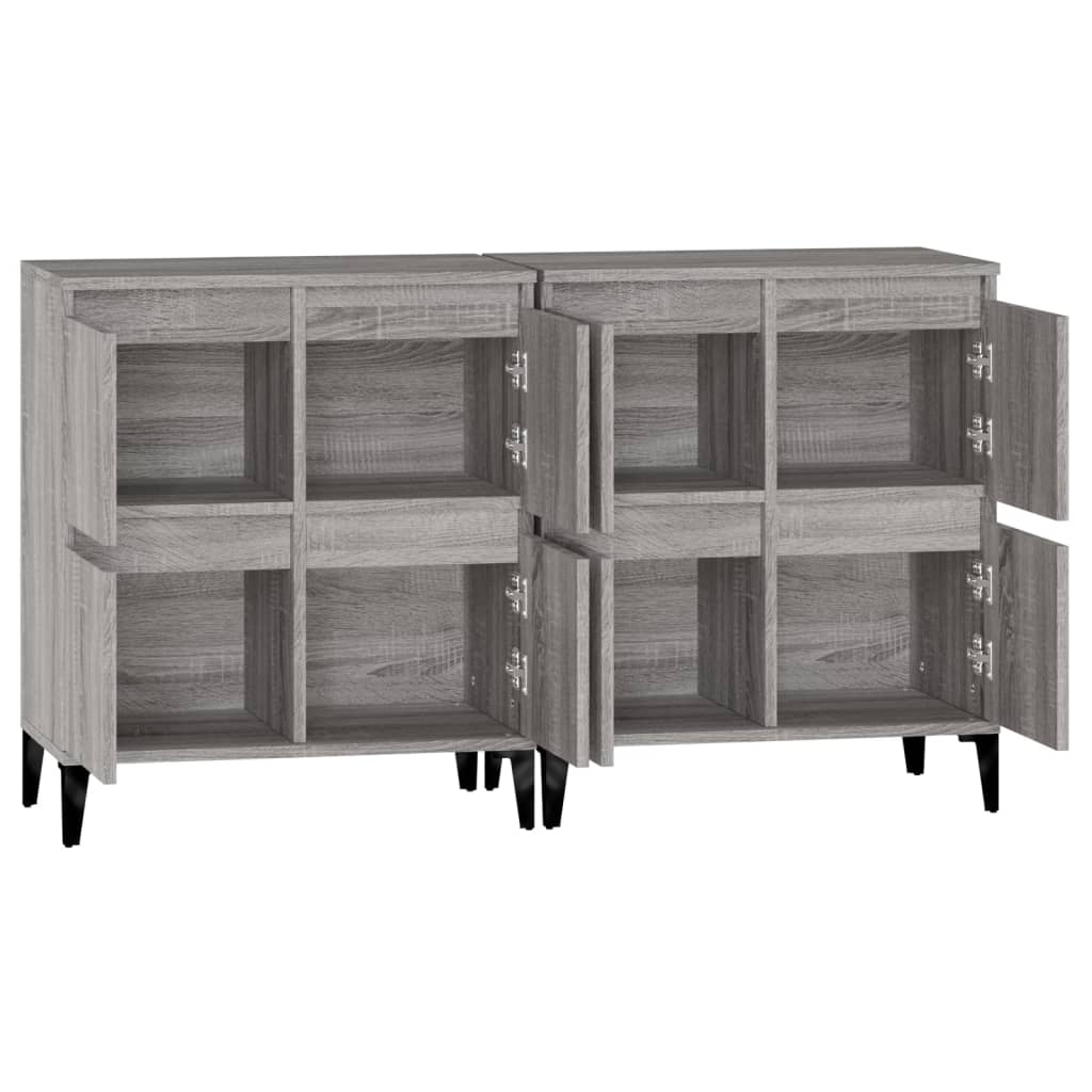 Credenze 2pz Grigio Sonoma 60x35x70 cm in Legno Multistrato