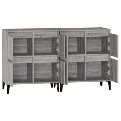 Credenze 2pz Grigio Sonoma 60x35x70 cm in Legno Multistrato