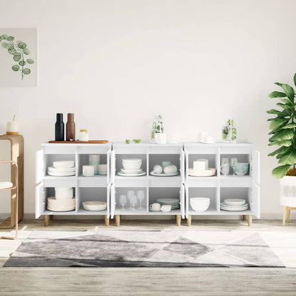 Credenze 3pz Bianche 60x35x70 cm in Legno Multistrato