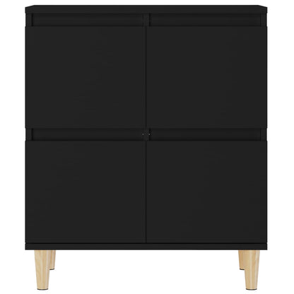 Credenze 3pz Nere 60x35x70 cm in Legno Multistrato